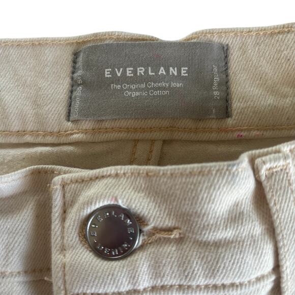 Everlane The Original Cheeky Jeans Beige Speckled Organic Cotton Size 28 Regular - Picture 5 of 8